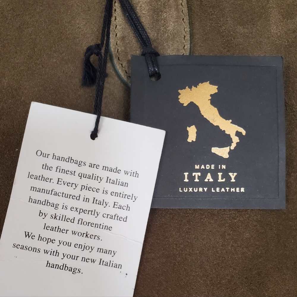 Claudia Firenze Suede Leather Tote Bag NWT - Picture 7 of 7